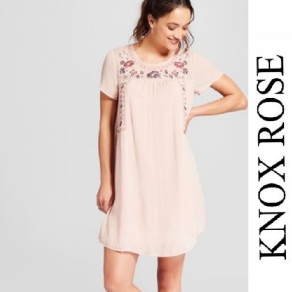 NWOT Knox Rose embroidered shift dress